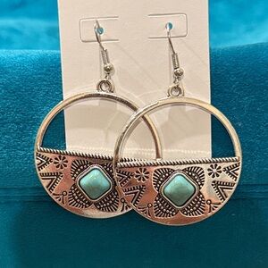 NEW Silver and Turquoise Dangle Earrings